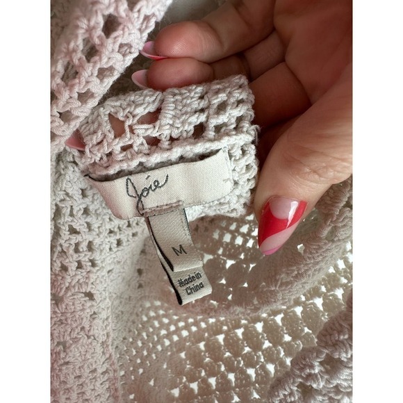 Y2K VIBES! Joie Crochet Cropped Off White Top M (minor flaw) - Picture 4 of 5